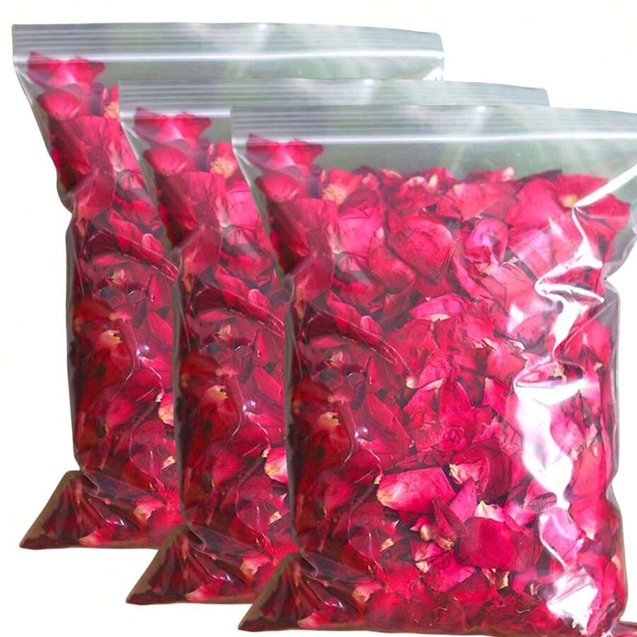 1 pièce 100g/200g/300g Décoration de maison Parfum Fleur artificielle Confettis colorés Pétales Décoration Matière première parfumée pour l'artisanat, Convient pour la fabrication de savon et de bougies, Convient pour l'armoire, la cuisine, le meuble à chaussures, l'air frais, Convient pour le bain de pieds, le bain de corps complet, les sacs faits main DIY, la décoration de fête de mariage, la décoration de confettis colorés, les accessoires de décoration de chambre à coucher, la matière première de sachet, le bain et la douche - pétales de rose - Voir 1
