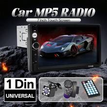Car Radio HD 7" Touch Screen Stereo Bluetooth 12V 1 Din FM ISO Power Aux Input Mirror Link Auto Multimedia Player - A - View 1