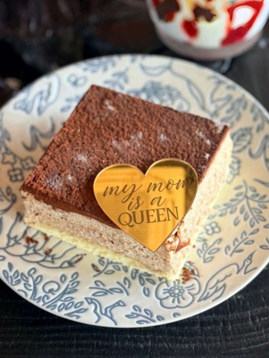 5个金色亚克力圆形牌匾“母亲节快乐”纸杯蛋糕装饰插牌,蛋糕装饰,派对用品 - StyleD - 查看 1