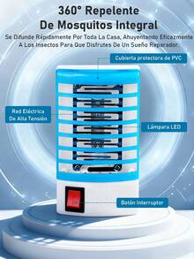 Lámpara para matar mosquitos, cazamoscas,atrapamoscas portátil para interiores, lámpara  para matar mosquitos en interiores, lámpara para matar mosquitos para viajes de verano, luz ultravioleta y red de segurida d, apta - Tipo de Enchufe A USA (110-127V) - Ver 16