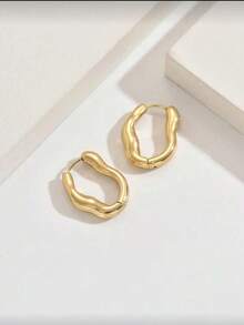 一对纹理不对称耳环，独特设计凸显您的个人魅力，简约时尚，适合各种场合。 - 銀色 - 查看 11