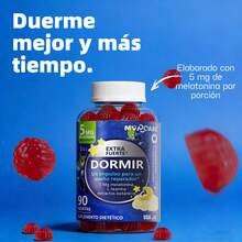 MVPCARE Gominolas de melatonina, suplemento para el sueño en adultos, 5 mg de melatonina, 90 caramelos blandos con sabor a arándanos, para un máximo de 45 días. - 90 pastillas - Ver 2