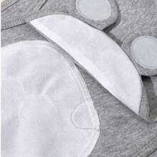 1pc Infant Soft & Cozy Gray 100% Cotton Anti-Startle Swaddle Blanket, Adjustable Hook And Loop Wrap Suitable For Newborn Daily Use - Grey - View 3