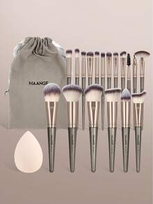MAANGE 17支/18支/20支/21支/34支专业化妆刷套装,方便携带。是送给女性和女孩的理想礼物,也是赠品、专业化妆刷和全套化妆工具的理想之选。 - 香檳色 - 查看 4