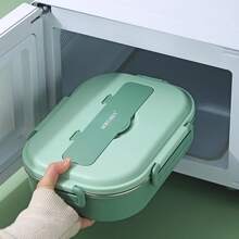 1500ML 304 Stainless Steel Lunch Box With Cutlery & Soup Bowls, 4/5-Compartments Microwave Heatable Bento Box, Leak Proof Fruit Salad Food Container, Reusable Lunch Container, Hot Water Heating, Suitable For Students & Adults To Use In School, Office, Camping, Travel, Picnic, Back To School - Multicolor - View 8