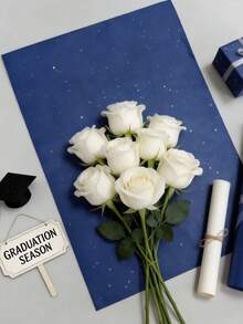 50张蓝色闪光礼品包装纸套装，礼品包装纸，节日手工纸，DIY礼品包装用品，生日婚礼派对装饰，节日装饰，母亲节花束包装，DIY礼品袋装饰，房间装饰，家居装饰，墙面装饰，卧室装饰，厨房装饰，盒子装饰，新年和情人节花束包装 - 藍色 - 查看 3