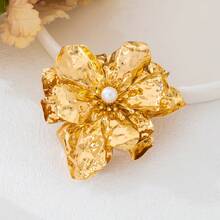 1pc Fashionable High-End Asymmetrical Ruffle Large Flower Brooch, Multi-Layer Petals Brooch Suitable For Women's Daily, Banquet, Party Wear - Flower Brooch - View 4
