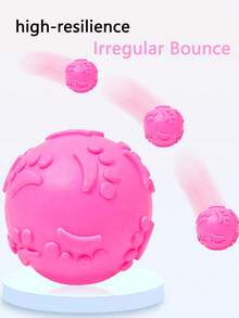 发声球形狗狗玩具，爪印图案，耐用耐嚼，宠物牙齿护理球 - 彩色 - 查看 3