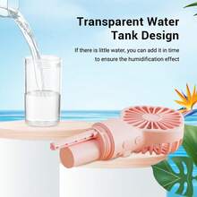 Hailicare Portable Humidifying Fan, High-Power Handheld Mist Fan, Portable USB Rechargeable Handheld Fan Humidifier, Water Humidifying Rechargeable Mini Handheld Fan, Battery Capacity: 800mAh - Handheld - View 6