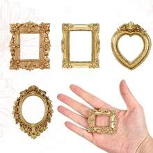 12 chiếc/1 chiếc Khung ảnh nhỏ bằng nhựa mạ vàng cổ điển, họa tiết hoa nổi, trang trí nhà cửa, trang trí bàn làm việc, quà tặng bạn bè, Giáng sinh, Ngày Valentine, đồ dùng tiệc tùng - nhiều màu - Xem 6