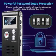 250mAh Digital Voice Recorder, Suitable For Students, Teachers, Journalists, Requires Adapter/Charger To Connect To Smartphone Or Other Devices - Black - View 10