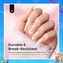 Beetles Soft Gel Nail Tips Short Almond 288pcs In 12 Sizes, Etch-X Pre-Etched Full Cover Acrylic Fake Nails Art - 杏仁短褲 12 種尺寸 288 件 - 查看 6