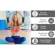 Pilates Ring Set – 14-Inch Anti-Deformation Magic Ring With Soft Handle, Mini Ball, 5 Resistance Bands, User Guide, Home Pilates Equipment - Grey - View 10