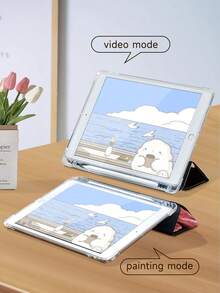 Kingsung Shockproof Floral Lily Flower Pattern Tablet Protective Case, Suitable For 9.7/10.2/10.5/10.9/12.9 Inch Pro 11 Inch, 10th Gen, Galaxy Tab S6 Lite 10.4 Inch, Kindle Paperwhite 12th Gen 2024, Kindle (11th Generation) 2022, Soft Shock-Proof, Support Smart Stand/Auto Wake/Sleep Spring Birthday Gift - Multicolor - View 7