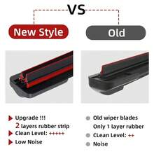 1PC Dual Rubber Strip Wiper Blade Boneless Wiper Blade For Car Front Windshield Universal J/U Hook Wiper Blade 13"14"15"16"17"18"19"20"21"22"23"24"25"26"28"30" Automotive Parts - 1PC - View 8