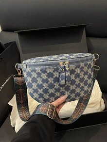 大容量日常通勤百搭女士时尚精致斜挎包 2026 新款 - 藍色 - 查看 11