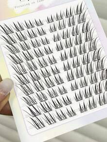 80pcs Transparent Fox-Inspired Segmented False Eyelashes, Natural Look Foxy Eye Elongating Lashes, Mink Lash Effect - View 4