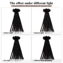10 hebras de extensiones sintéticas para dreadlocks, con un ancho de 0,6 cm para hombres/mujeres - Negro - Ver 6