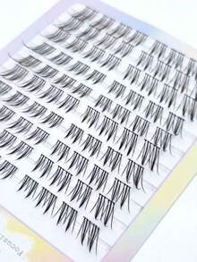 80pcs Transparent Fox-Inspired Segmented False Eyelashes, Natural Look Foxy Eye Elongating Lashes, Mink Lash Effect - View 10