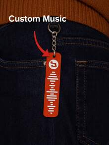1pc Personalized Spotify Code Keychain, 24 Color Options, 3D Printed Music Gift, Customizable Personalized Music Gift Suitable For Birthday, Anniversary, Valentine's Day, Wedding Or Daily Wear - Multicolor - View 1