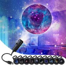 LED Galaxy Projection Night Light, 1 Light+10/6/3 Patterns, 360° Rotatable LED Galaxy Projector, Starry Sky Lighting Night Light, Atmosphere Projection Lamp, Ceiling Photo Background Decor Lighting Fixture, Bedroom, Living Room, Holiday Decor - Black - View 4