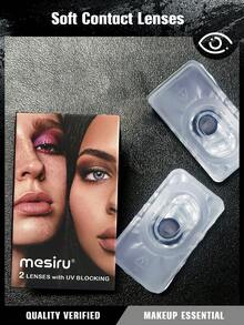 MESIRU 1 Pair Soft 14.2mm Suitable For Daily Wear. Annual Disposable Cosmetic Lenses - Blue - View 6