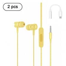 Wired In-Ear Headphones With Microphone, Macaron Colors, Compatible With 3.5mm Gaming - 查看 24