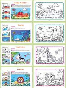 1 Set Children's Animal Coloring Book, Preschool Educational Painting Book, Drawing Notebook - Multicolor - View 9