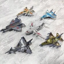 Aircraft Carrier Battle Group - Cruiser, Destroyer, Fighter Jet Models, Maritime Military Force (Carrier Can Launch 6 Fighter Jets), Children's Toys, Christmas Gift - Black - View 5