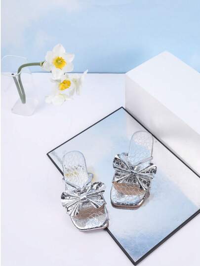 Hot Selling! Girls' Gold/Silver Bow Sandals - Metallic Bow, Comfortable Flat, Ideal For Summer, Birthday, Christmas, Easter Gifts, Fast Shipping