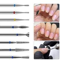 1pc Diamond Nail Drill Bit, Russian Manicure Sanding Head, Cuticle Removal Nail File, Nail Polishing Tool, Nail & Foot Care Accessory - Silver - View 1