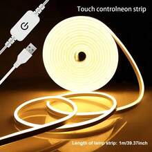 1pc LED Warm White & White Flexible Neon Light Strip (39.3-196.8 Inch), 5V Low Voltage USB Powered, Touch Control Lighting, Suitable For Indoor Decoration, Outdoor Decor, Event Venues - Warm white light - View 14
