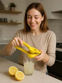 1pc Portable Aluminum Alloy Multi-Function Citrus Juicer - Efficient Manual Lemon Squeezer, Orange & Grapefruit Juicer, Featuring Efficient Lever System - Easy To Clean Design, No Electricity Needed, Ergonomic Squeezing Design, Non-Slip Handle, Manual Juicer, Handheld Juicer, Heavy-Duty Vegetable & Fruit Juicer - Multicolor - View 4