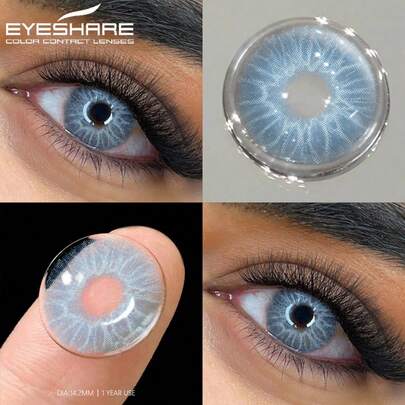  Eyeshare 1Pair Natural Color Contact Eyewear For Eyes Blue Eye Contacts Brown Natural Gray Pupils Lens Black Lenses