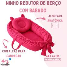 Baby Crib Reducer Nest With Anatomical Pillow For Girls, Boys, Pink, Blue, Various Colors - 玫紅色 - 查看 3