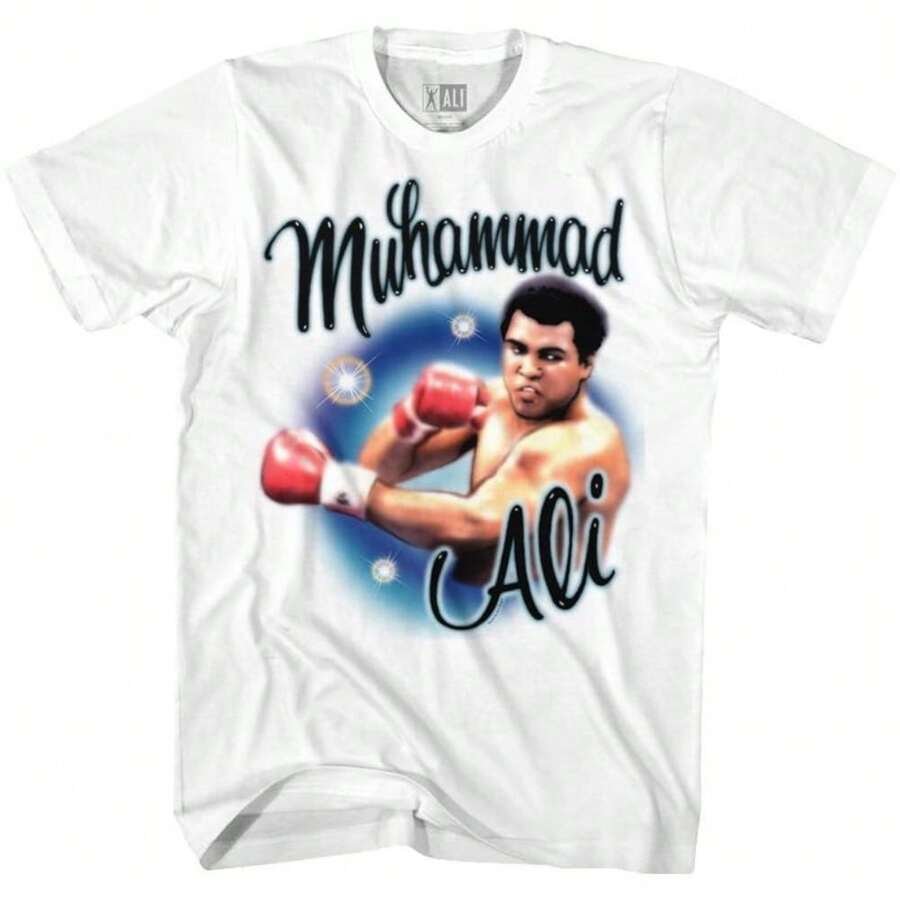 Muhammad Alis Airbrush Punch White Adult T-Shirt - White - View 1