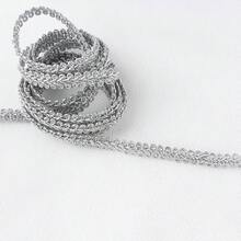 1 peça de 270 cm de comprimento, fita de renda metálica trançada com detalhes dourados, 1,0 cm de largura, renda ondulada filigranada, acabamento trançado, enfeites em formato de onda com glitter, acessórios para confecção de roupas, artesanato, costura, decoração de embalagens de presentes. - Aparar - Ver 9