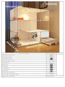 Detachable & Stackable Multi-Layer Cat Cage With Litter Box And Drawer, Kitten Villa - Multicolor - View 17