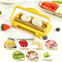 Hot Dog Slicer, Sausage, Banana Peel Egg Cutter Chopper, Quick & Convenient Kitchen Tool - Coral Orange - View 5