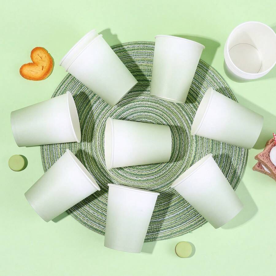10/20/40/60pcs Gradient Green Macaron Paper Cups, Soft Minimalist , Suitable For Easter Brunch, Spring Picnic, Wedding Party, Afternoon Tea With Friends, Daily Use, Multi-Pack Party Supplies - Green - View 1