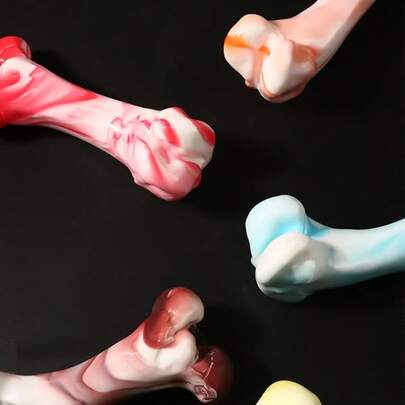 1 Piece Indestructible Chew Toy Designed Specifically For Dogs Who Love To Chew - Made Of Durable TPR And Nylon Bone Material, Suitable For Medium To Large Dogs As An Interactive Toy, Perfect For Relieving Boredom And Outdoor Play.