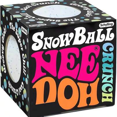 New Nee Doh Creative Snowflake Ball, Cute Compressible Malt Squeeze Toy, Stress Relief Squeezing Fidget Toy - Birthday Gift, Holiday Gift, Perfect Present