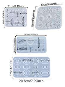 Droplet Shaped Hollow Silicone Mold,Silicone Resin Casting Molds Set With Leaf And Irregular Shapes - DIY Epoxy Resin Jewelry Making Kit For Women's Earrings, Pendants, Rings, And Crafts - Geometric Jewelry Craft Supplies - Clear - View 9