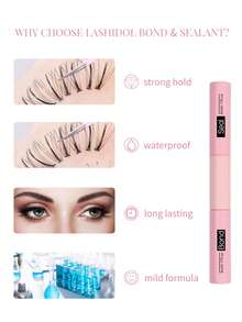 1支升级版5ml+5ml双头睫毛胶，防水，加固假睫毛，打造完美妆容 - 淺粉色 - 查看 3