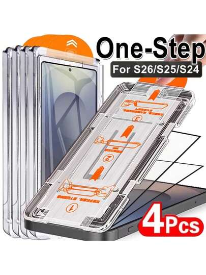 4 Pcs 8K Dust Free Installation Screen Protector Compatible With Samsung Galaxy Glass, Easy One-Click Application, No Dust, Anti-Fingerprint, Display Shield, Device Protection, Scratchresistant Film, Smooth Surface, Tempered Glass, Durable Protection, Protective Film, Screen Cover, Smartphone Protectors, Poco Owners