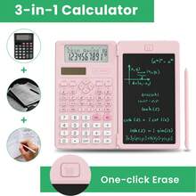 1pc 2-In-1 Foldable LCD Screen + Notebook, Professional Portable Foldable Student Calculator, Upgraded Version Of Solar Scientific Calculator With 417 Functions LCD Notebook, Back To School - Calculator - View 6