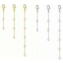 1pc Stainless Steel Necklace Extension Chain, Ideal For Making Bracelets, Anklets And Other Jewelry Crafts - Multicolor - View 1