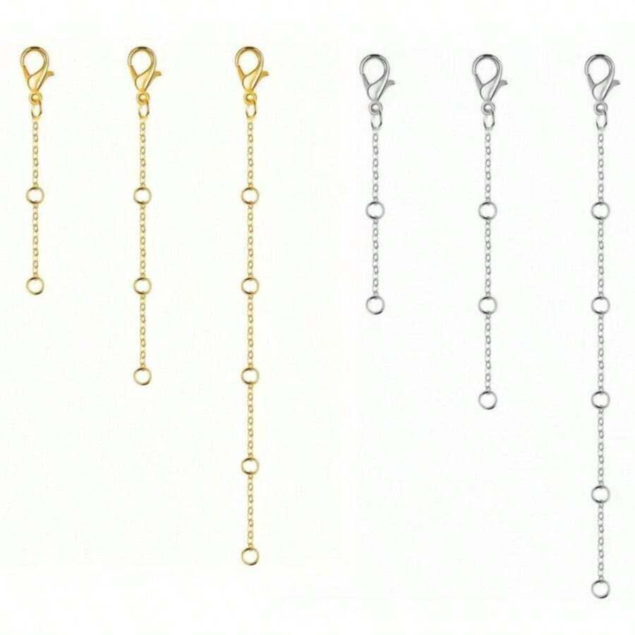 1pc Stainless Steel Necklace Extension Chain, Ideal For Making Bracelets, Anklets And Other Jewelry Crafts - Multicolor - View 1