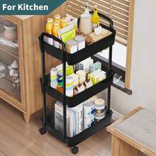 3 - Tier Rolling Storage Cart With Wheels, Multi - Layer Utility Trolley Organizer With Perforated Shelves & Divided Baskets, Easy - Move Storage Solution For Bathroom, Kitchen, Office, Bedroom, Quick Assembly & Space - Saving Design.Portable Organizer, Kitchen Island Cart, Bathroom Storage Trolley, Home Organization, Space Saver.Bookshelf,Organziers Storage,Rolling Cart,Bathroom Accesssories,Bathroom Storage,Bathroom Decor,Organziers Storage,Room Decor,Kitchen Essentials - trắng - Xem 6