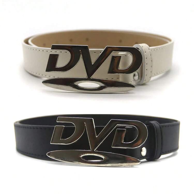 Unisex Retro DVD Buckle Decor PU Leather Multifunctional Belt, Suitable For Jeans, Women's Gift - Black - View 2